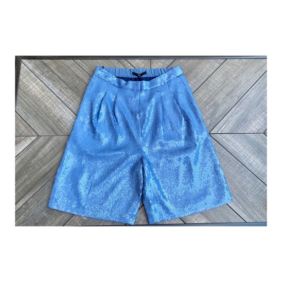 NWT Blue Tibi Allover Sequins Shorts 0 - Picture 3 of 5